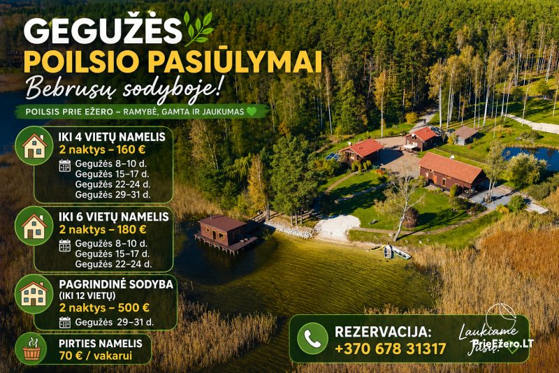Brīvdienu mājas īre Moletai jomā