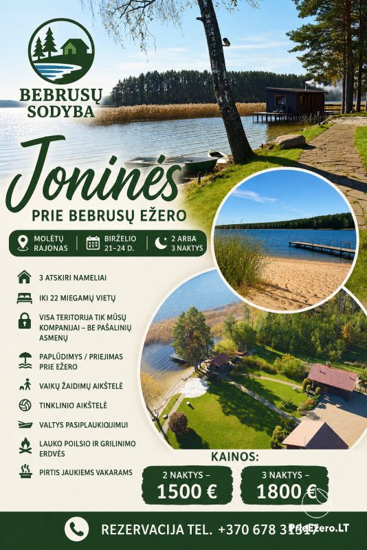Brīvdienu mājas īre Moletai jomā
