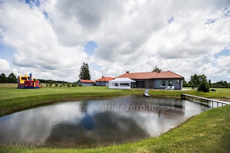 Villa Skuodas rajona Gervių gūžta: banketu zāle, sauna, guļamistabas