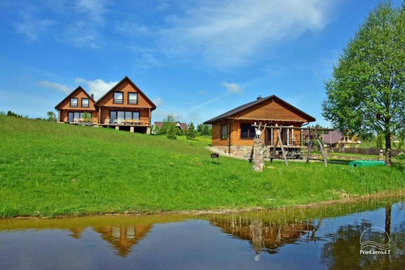 Brīvdienu mājas un pirts ezera krastā, māja ar zāli - sēta Nijolė un Henrikas Zubrickų sodyba