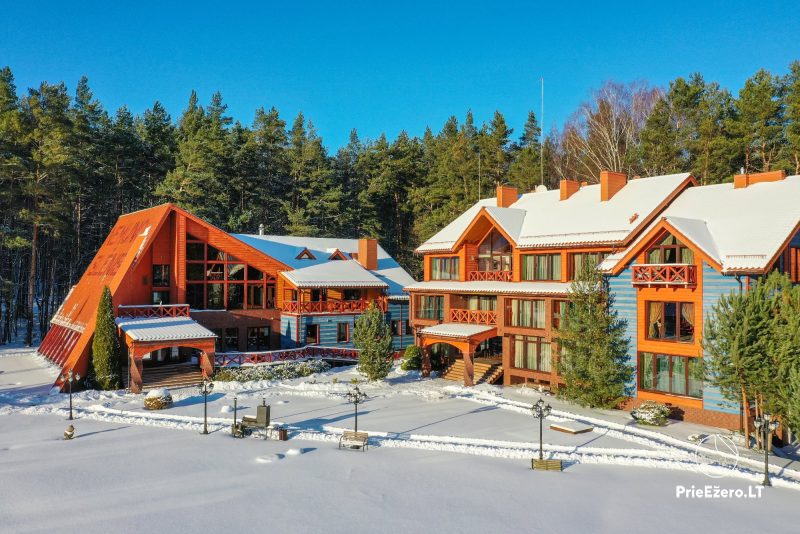 Atpūtas komplekss Birštonas Nemuno Slenis: dzīvokļi, istabas, restorāns, telpas svinībām, SPA komplekss